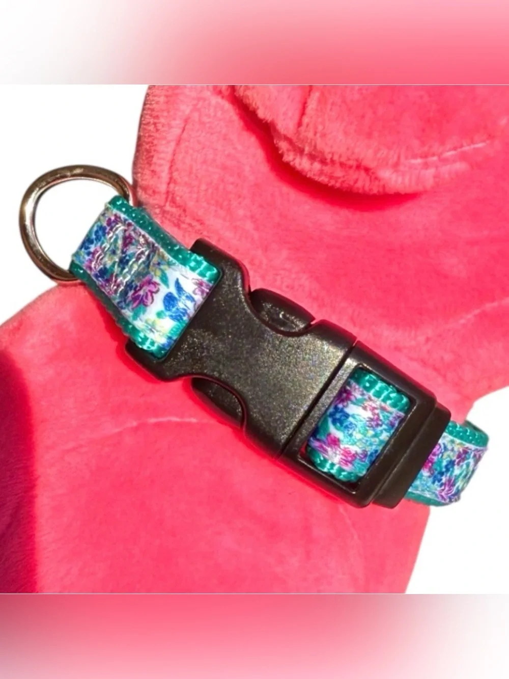 Floral Satin Adjustable XS Small Dog Puppy Collar, Chihuahua Terrier Dachshund